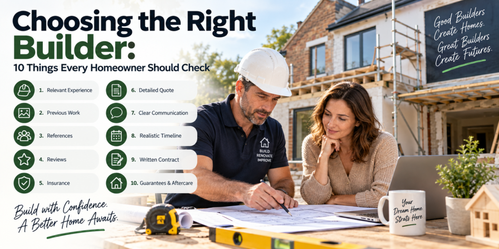 Choosing the Right Builder: 10 Things Every Homeowner Should Check